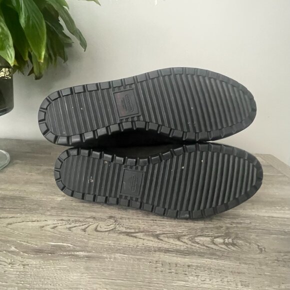 Coach Tatum Black Leather Wool Mid-Calf Boots Women’s 9M | Signature Logo Winter - Picture 9 of 10